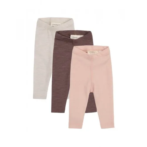 Leggings I 100% Merino Uld Til Baby Og Børn, 3-pak Rose Melange 56