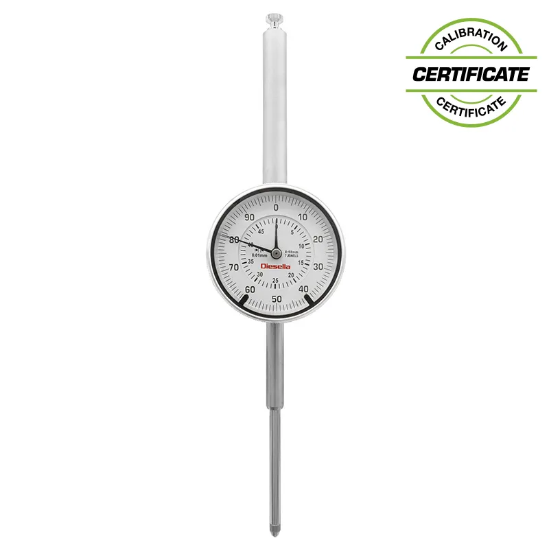 Måleur 0-50 x 0,01 mm med tolerancepile (Inkl. kalibreringscertifikat)