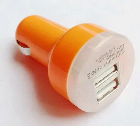 Dual USB Billader 2.1A til iPhone, iPad & Android  -  Orange