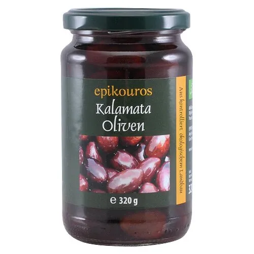 Oliven kalamata m. sten Øko. - 320 gram