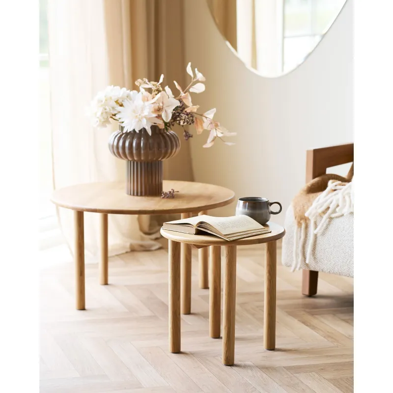House Nordic  -  Jena Sofabord, Eg, Natur, Ø70 cm