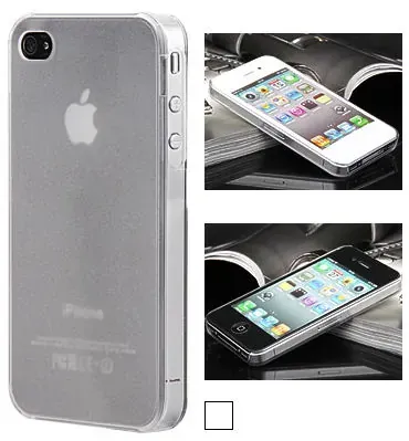 iPhone 4 & 4S cover i mat gennemsigtig plastik. Hvid.