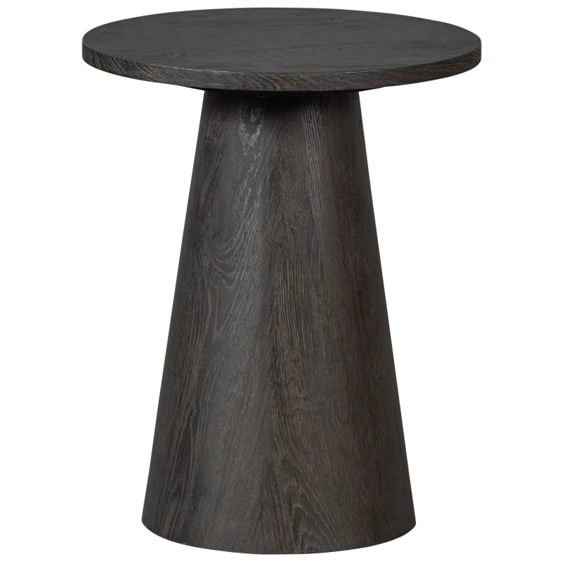 WOOOD Mann sofabord, rund - mørkebrun MDF med 3D-papirfinish (Ø40)