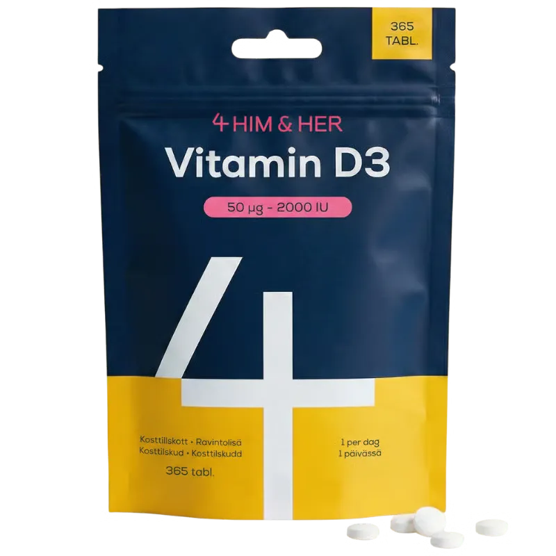 4 Him & Her Vitamin D3 50µg (365 tabl)