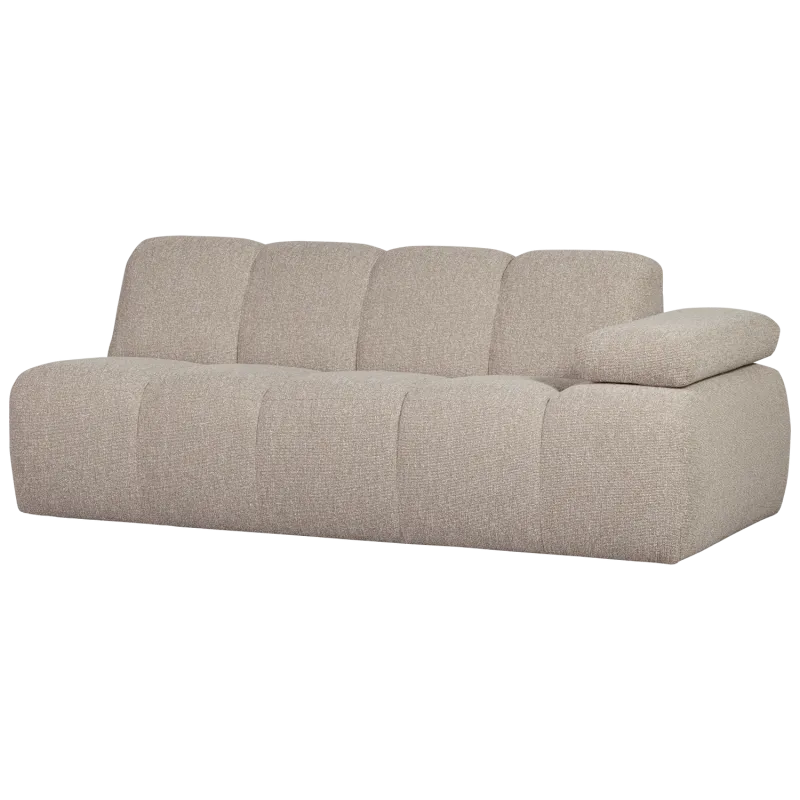 WOOOD Mojo 2 pers. element sofa, højre, m. armlæn - beige melange bouclé stof
