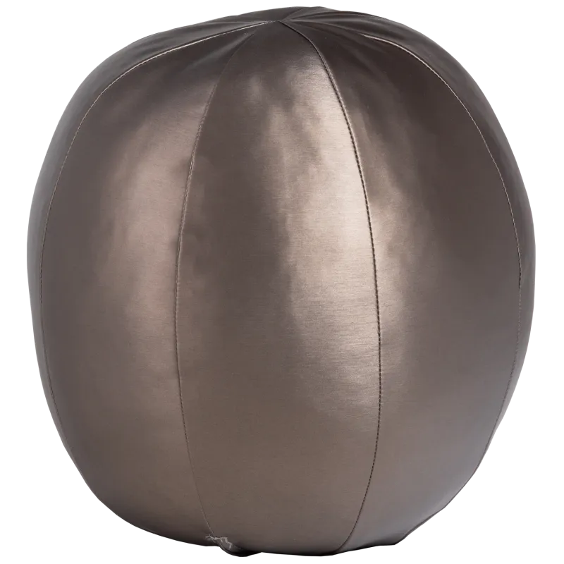 WOOOD Rodeo Ball pude, stor, rund - metallisk kobber brun stof (Ø37)