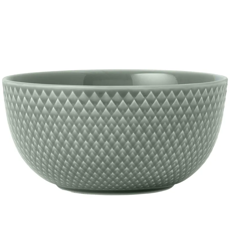 Lyngby porcelæn Rhombe Earth skål 13 cm, moss