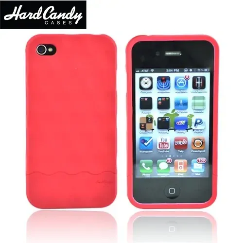 Hard Candy Bubble Slider Cover til iPhone 4. Rød