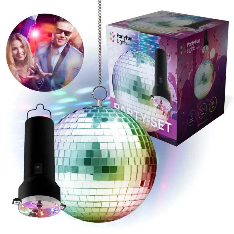 Party Set - Roterende Mirror Ball