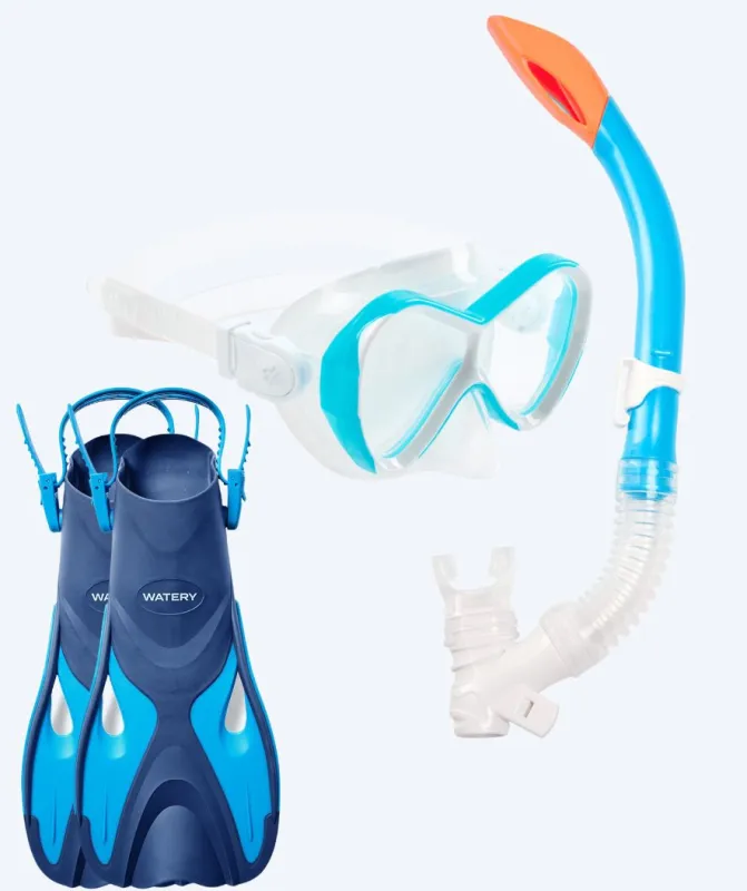 Watery snorkelsæt til børn - Fisher/Triton - Blå/lyseblå - Snorkelsæt til børn (4-16 år)