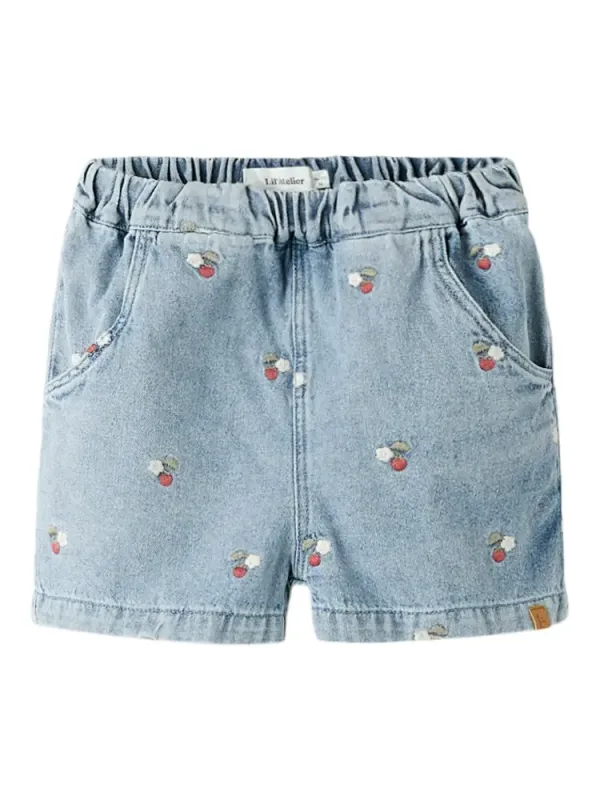 Lil' Atelier Funda Shorts - Medium Blue Denim - 98