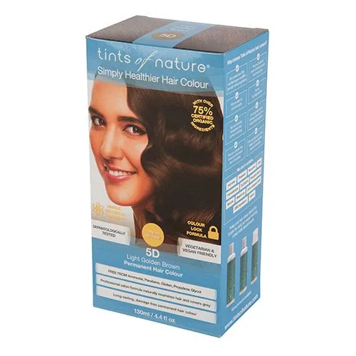 Hårfarve 5D Light Golden Brown Brown Tints of Nature - 130 ml.