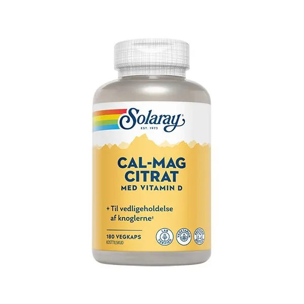 Solaray Cal-Mag Citrat m. D-vitamin 180 kaps.