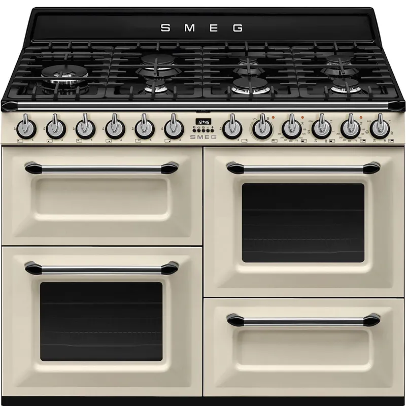 Smeg TR4110P1 10 Victoria gaskomfur med 3 ovne 110 cm, creme