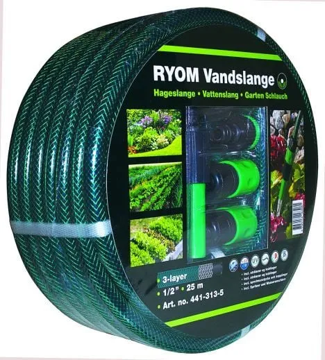 Vandslange grøn 1/2" m/ Fittin.25M