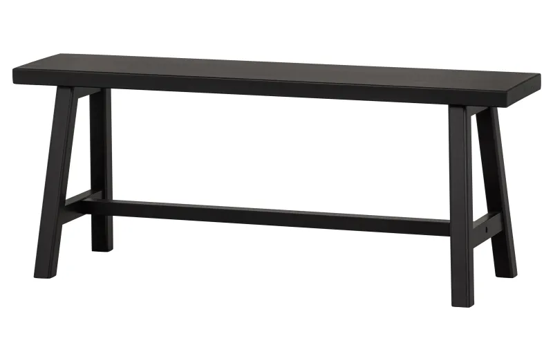 WOOOD EXCLUSIVE Imme bænk, rektangulær - sort fyrretræ (110x35)