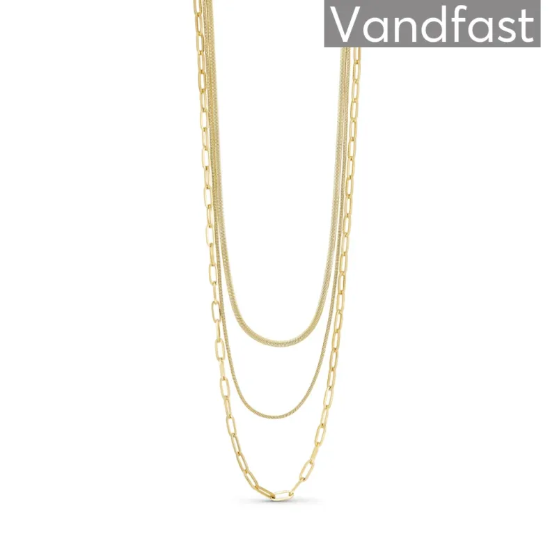 ANNEBRAUNER Three Layer Snake Halskæde 18K guldbelagt