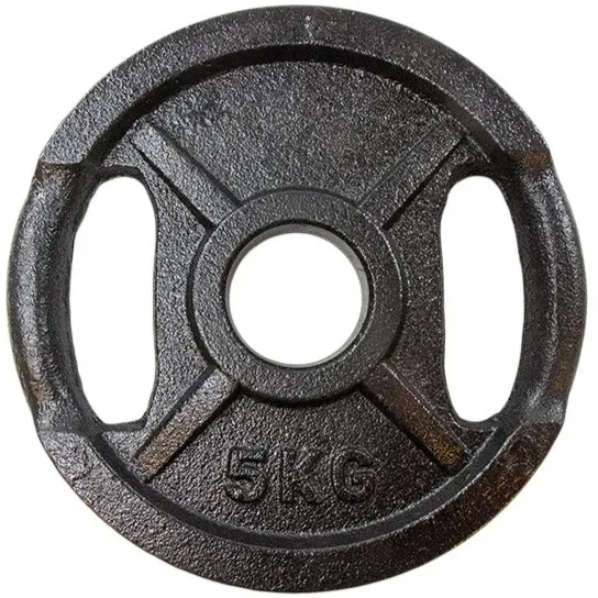 Vægtskive sort metal med greb (50 mm) - 5 kg