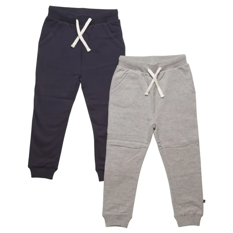 2 Pak Basic Sweatbuks - Navy/Grå/778 -    80