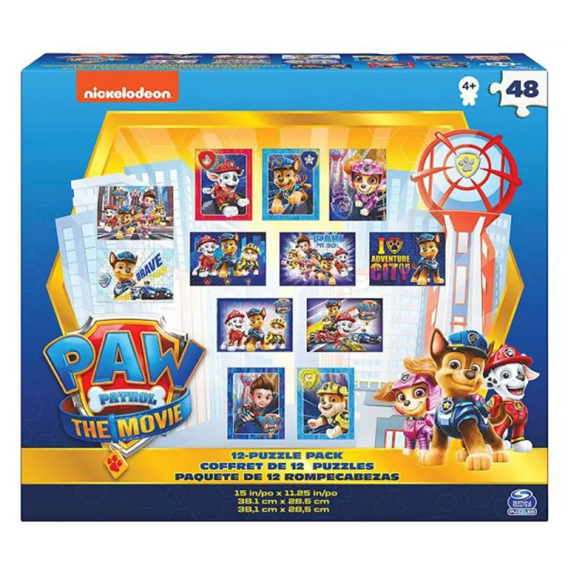 Paw Patrol Boks med 12 Puslespil
