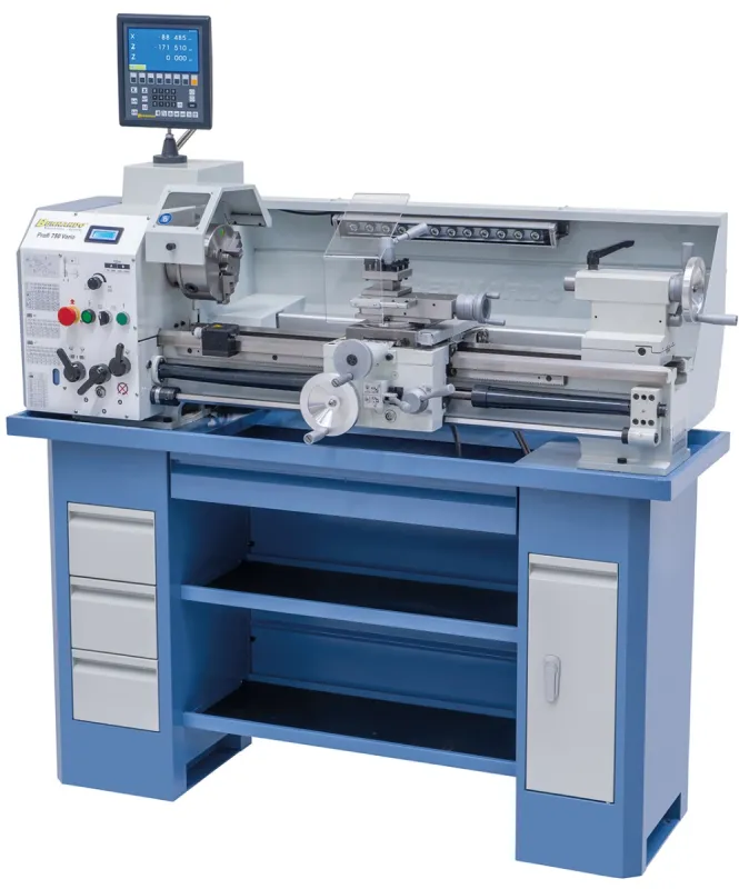 Drejebænk Profi 750 Vario, 400 V inkl. 2-akset digitaludstyr ES-12 V