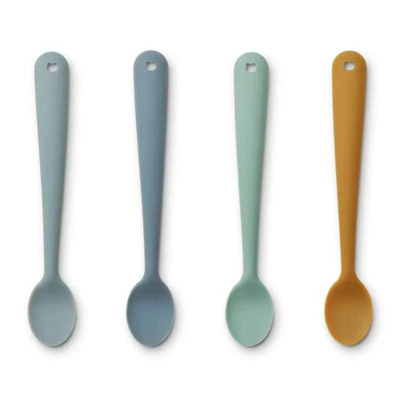 Liewood Siv Bløde Babyskeer - 4-pak - Silikone - Blue Multi Mix