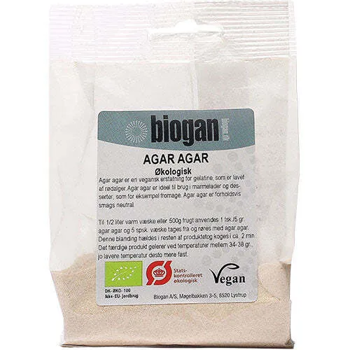 Agar agar pulver Øko. - 30 gram