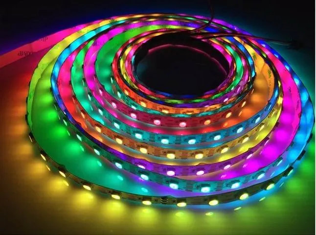 UDSALG - 5 meter, 12 volt, 60 watt, 300 LED, MAGIC LED strip - WS2811 - KOMPLET SÆT - Dinled - LED STRIP
