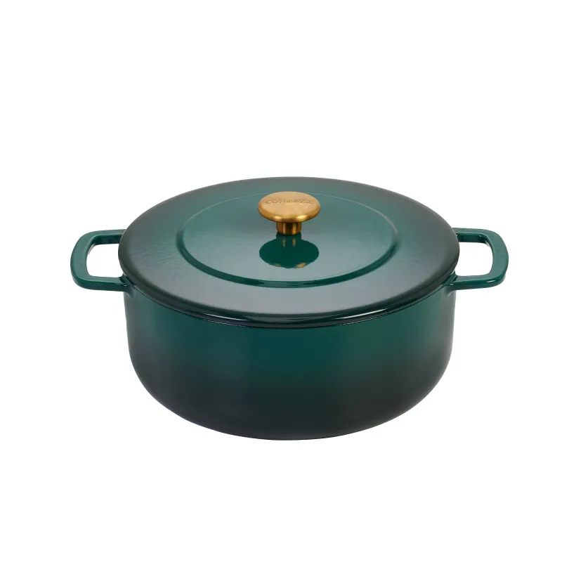 Combekk støbejernsgryde med Låg Ø28 cm/5,3 liter, grøn