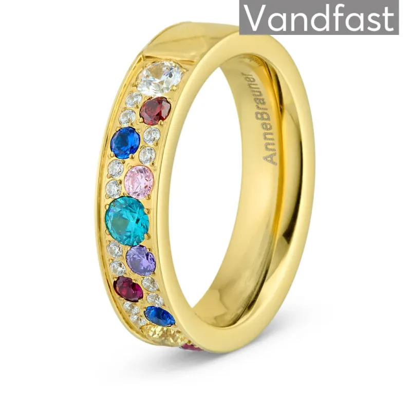 ANNEBRAUNER Sparkling Multicolor Ring 18K Guldbelagt