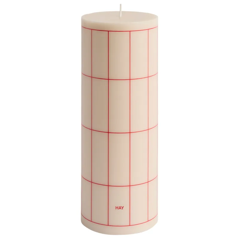 HAY Bloklys L Off-White/Red Grid Check
