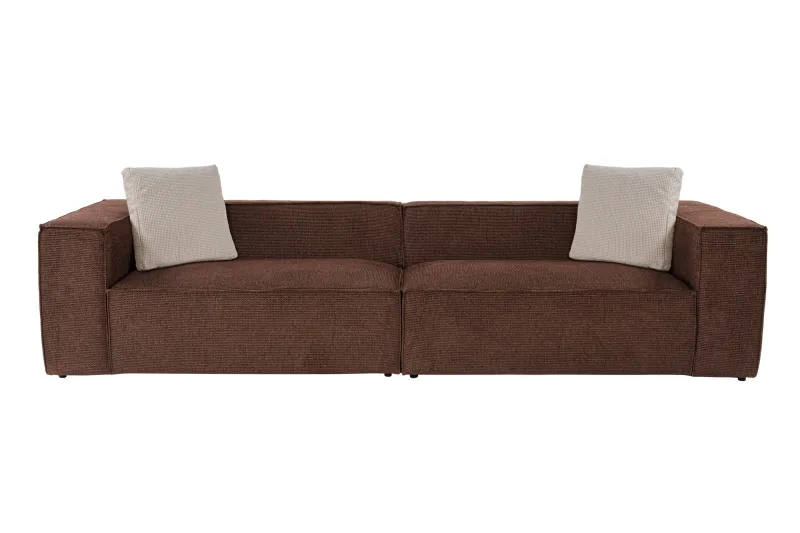 NORDVÄRK Lora L2-2R 4 pers. sofa - brun stof