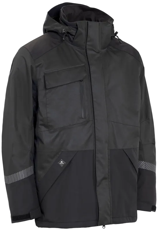 Arbejdsregnjakke stretch 186000 sort Str. XS