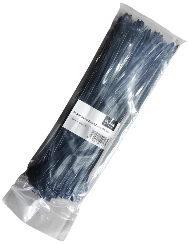 Flair kabelbindere 300×4,7mm sorte, 100stk
