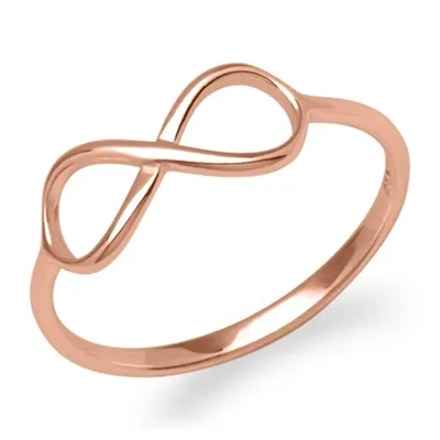 Infinity ring i rosaforgyldt Sølv
