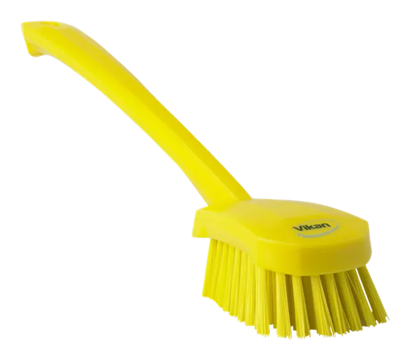 Vikan Vaskebørste m/langt skaft, 415 mm, Stiv, Gul