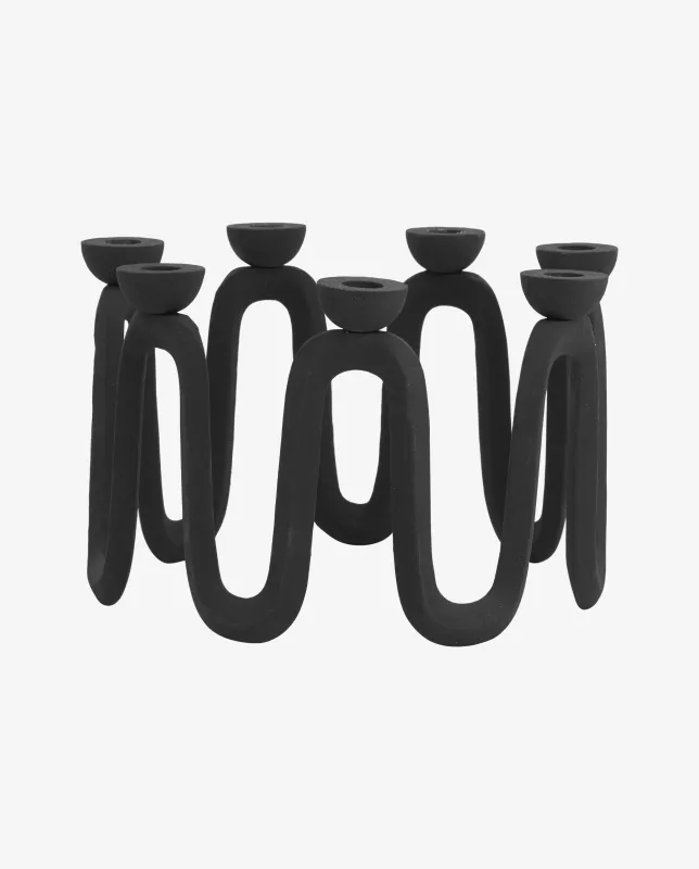 Nordal - APLIN lysestage  -  sort  -  Ø31 × H19,5 cm