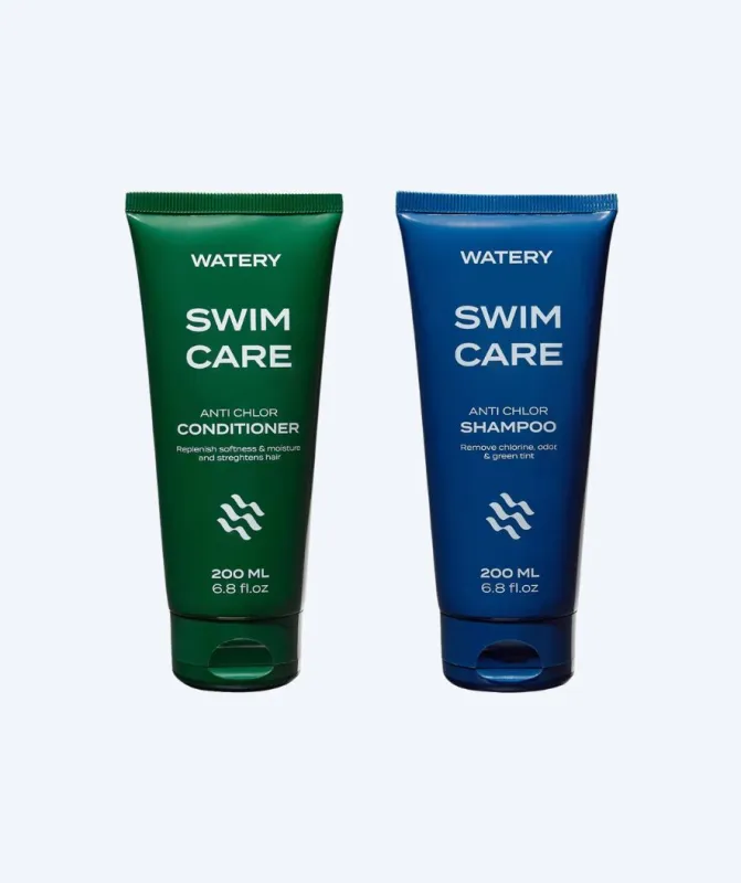 Pakketilbud: Watery anti klor balsam og shampoo - Anti klor shampoo og sæbe