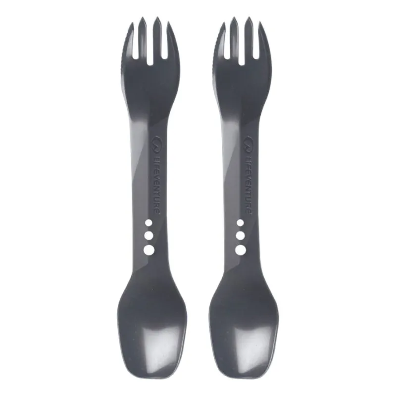 Lifeventure Ellipse Spork 2-Pack, bestik, grå