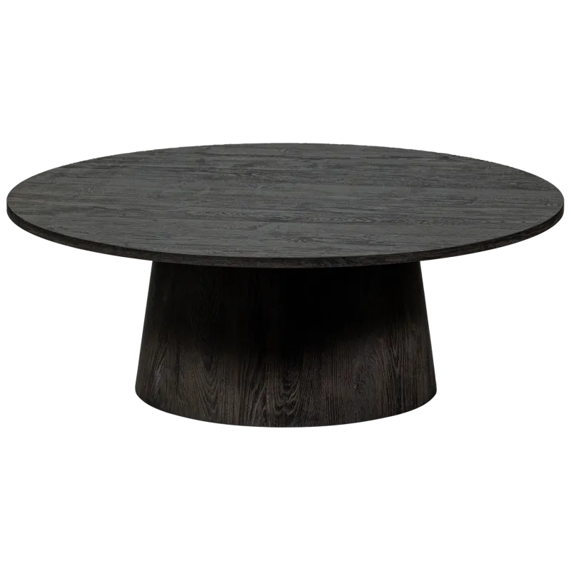 WOOOD Mann sofabord, rund - mørkebrun MDF med 3D-papirfinish (Ø100)