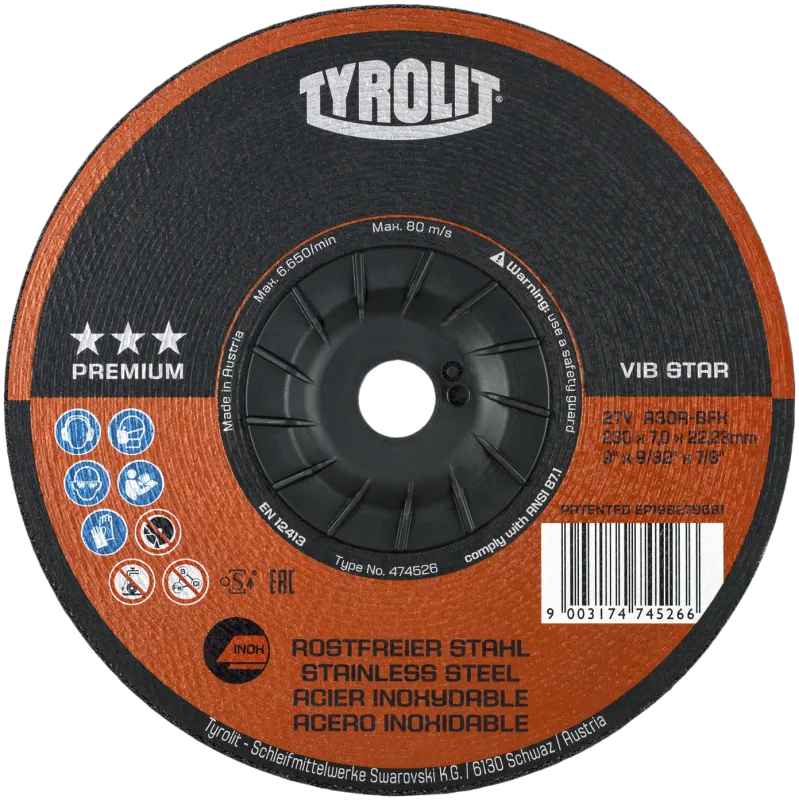 Skrubskive Premium 27EV ø230×7 A30R-BFX
