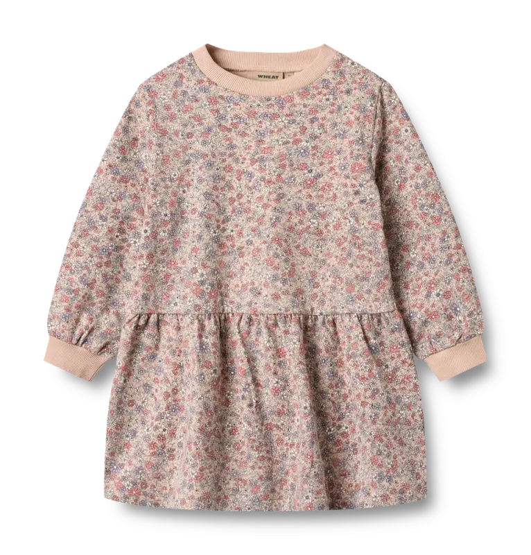 Zenia Sweat Kjole - Rose dust flowers - 4 ÅR