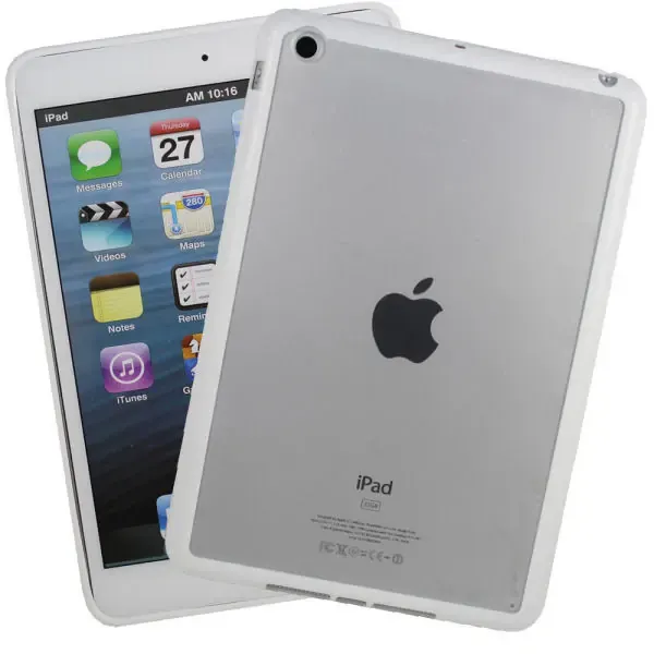 iPad Mini mat transparent bumpercover. Hvid.