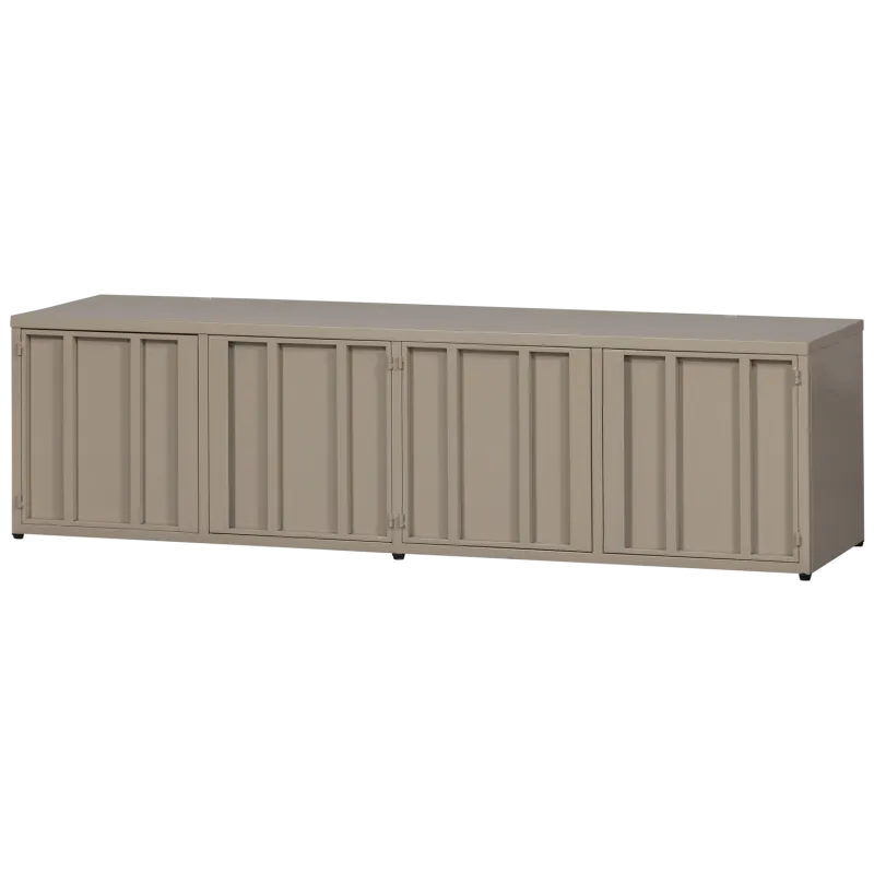 WOOOD Level TV-bord, m. 4 låger og hylde - sand metal (160x44)