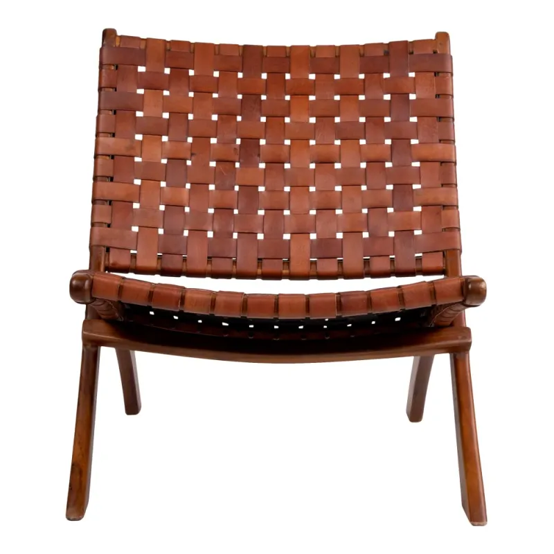 House Nordic - Perugia Foldestol - Brunt læder, 66x74x73cm