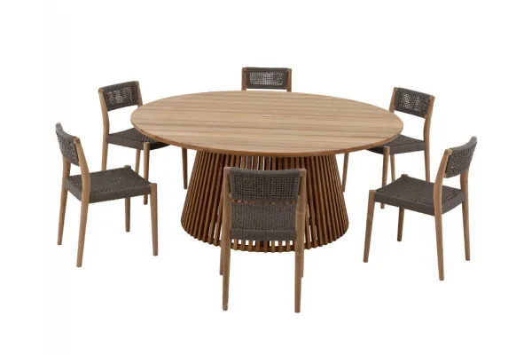 Luna Alana Teak Havemøbelsæt - Ø180 cm