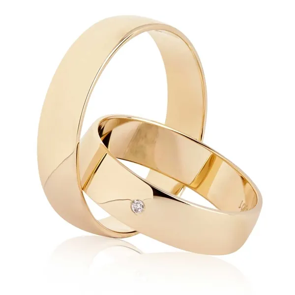 BARTOLI Classic Vielsesringe i Guld med Diamant 0,01 ct