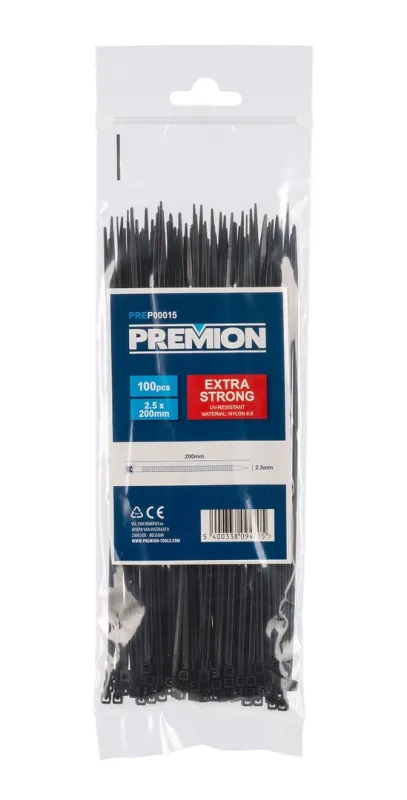 CABLE TIES BLACK 2,5X200MM 100PCS