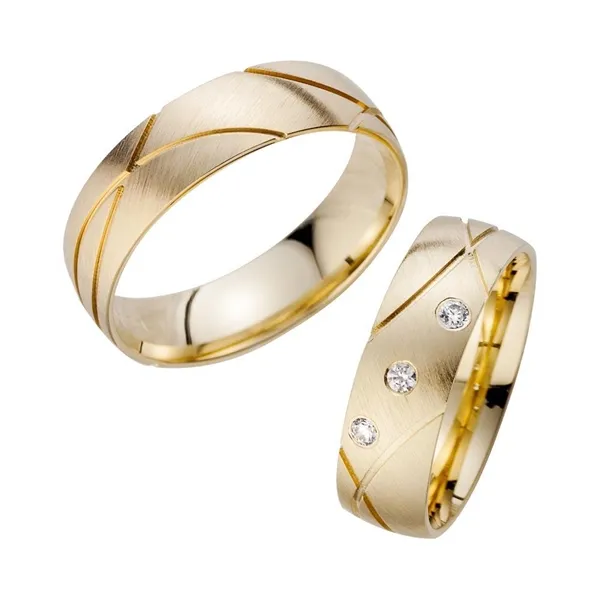 Vielsesringe Guld med Diamanter - 0,09 ct.
