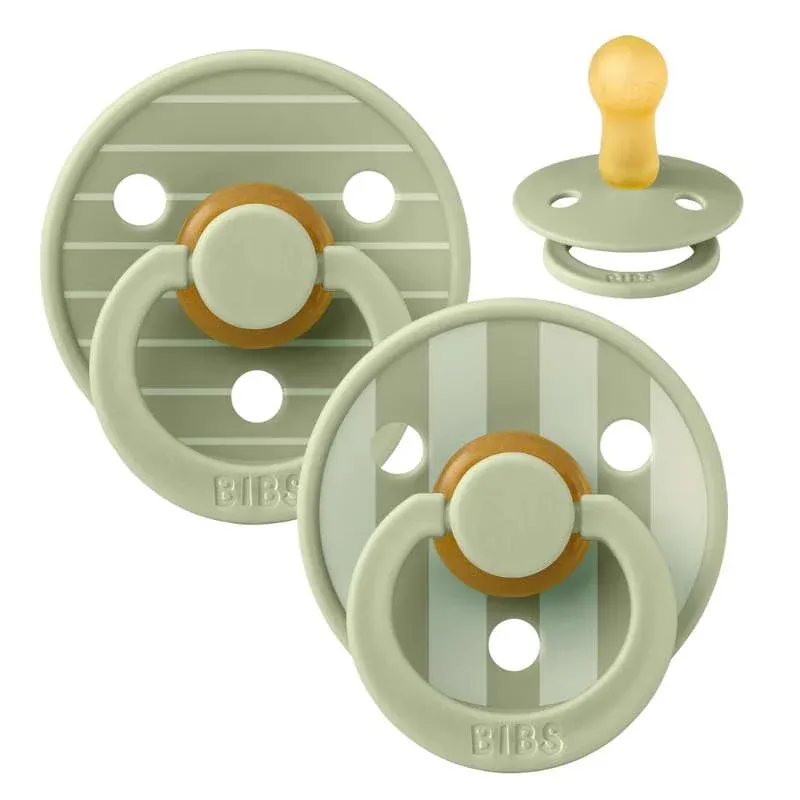 BIBS Rund Colour Sut - 2-Pak - Str. 2 - Naturgummi - Pin Studio - Sage/Sage